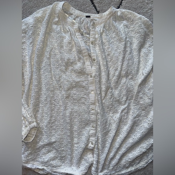 Free People White Eyelet Blouse - Picture 4 of 6